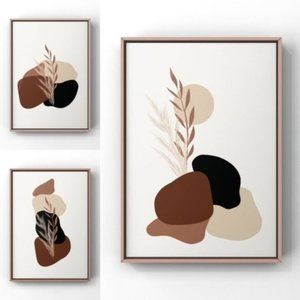 Set of two minimalist boho abstract art prints